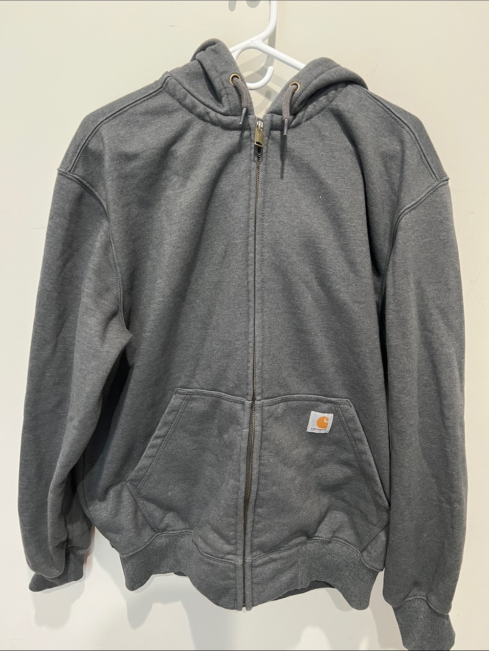 Carhartt Dark Gray Full-Zip Hooded Work Jacket